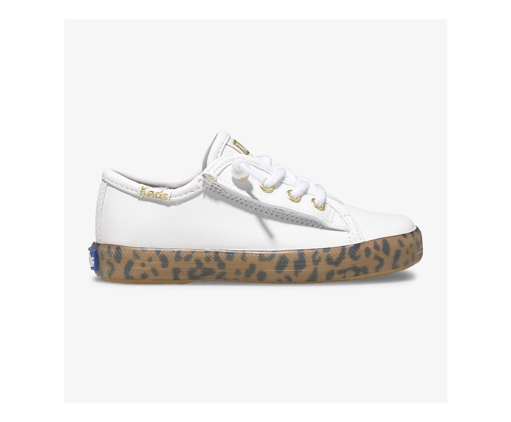 Keds Kids Sneakers White - Kickstart Leopard Foxing Jr. - 930YWJMKB